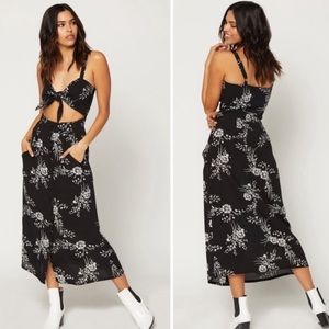 Flynn Skye black & white floral Lindsay Midi Dress